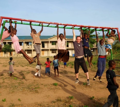 Playtime with a visiting volunteer