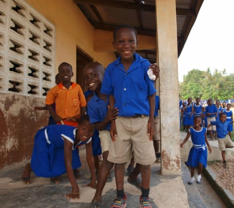 Children in school uniform at the foundation