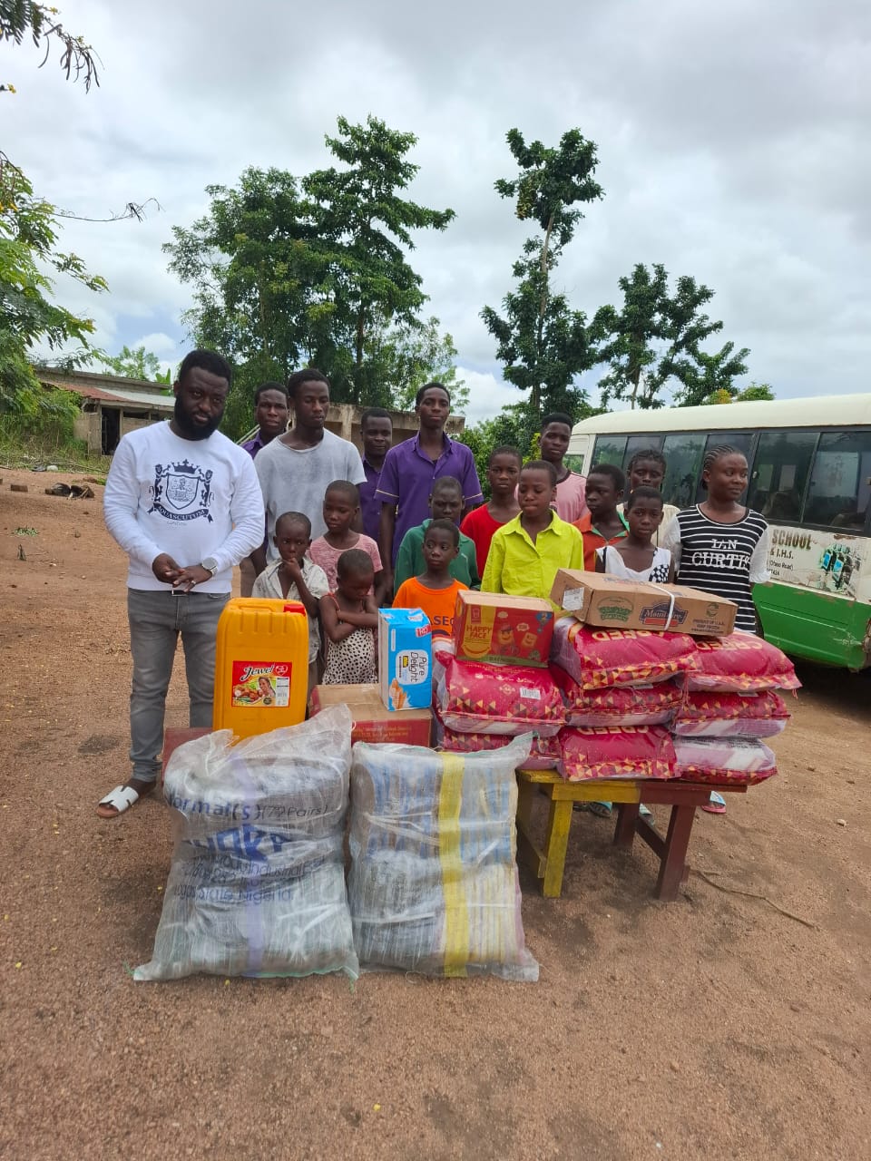 Distributing school and household supplies to families in need