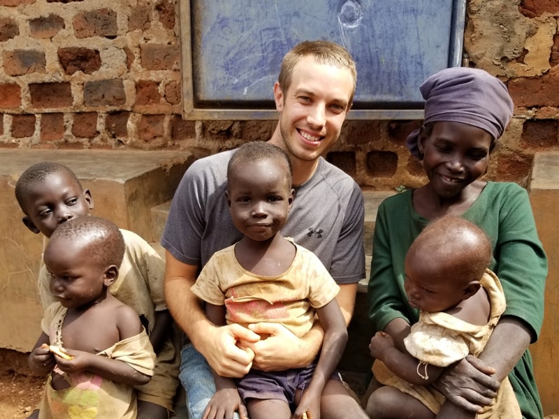 A volunteer visiting the community