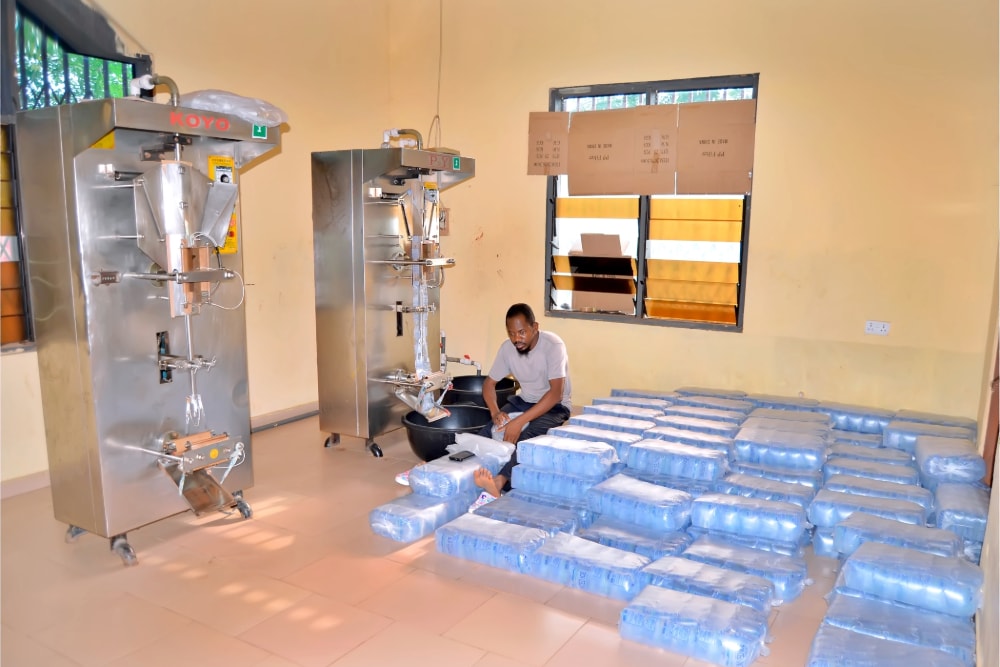 Preparing sachet water for distribution